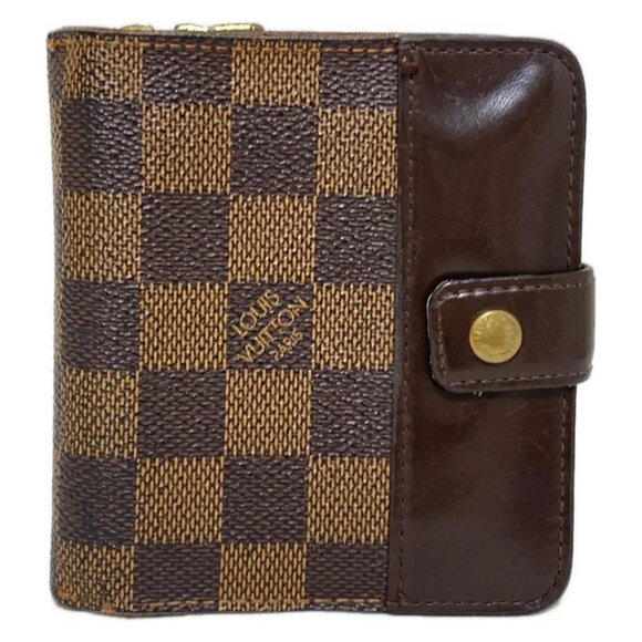 Auth LOUIS VUITTON Compact Zip N61668 Ebene Damier - CA0044 Bifold Wallet - Picture 1 of 11
